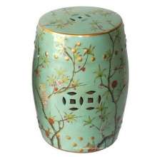 Taburete de porcelana esmaltada verde